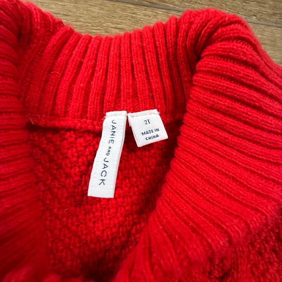 Janie & Jack Boys Holiday Button Down Shirt and Sweater 2T Winter Red Christmas - Picture 3 of 16